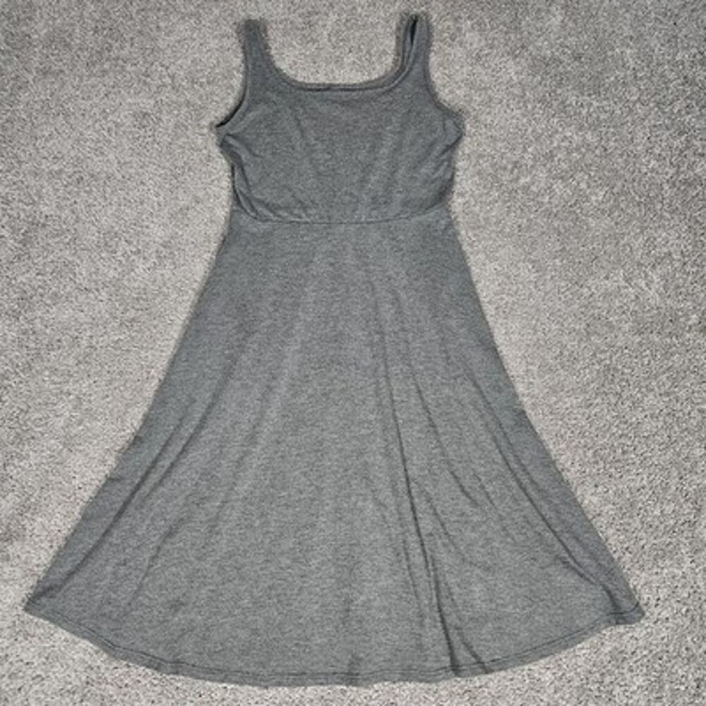 Olivia Rae Dress Women's Large Gray Fit And Flare Scoop Sleeveless Pockets